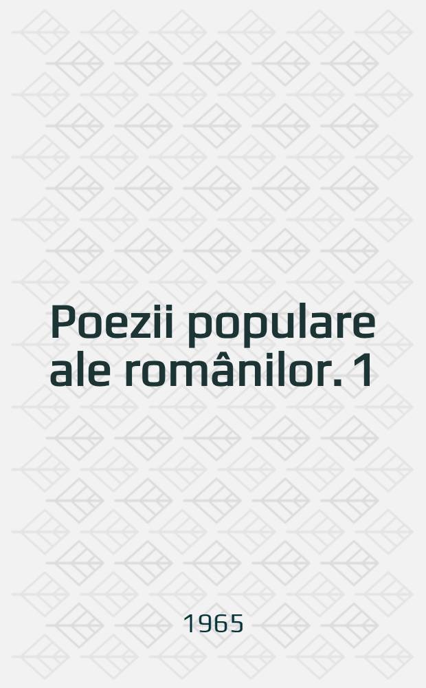 Poezii populare ale românilor. 1