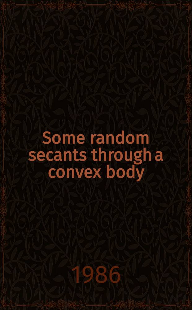 Some random secants through a convex body