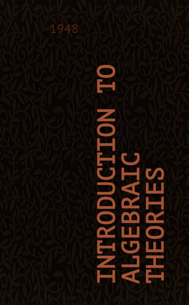 Introduction to algebraic theories