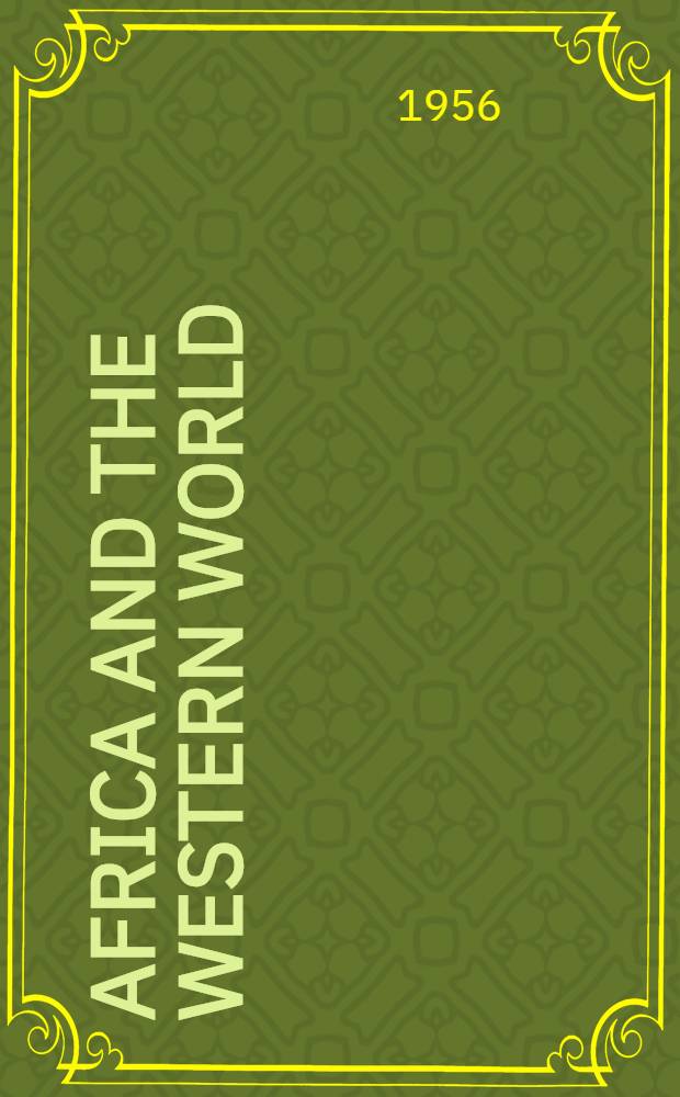 Africa and the Western World : Symposium