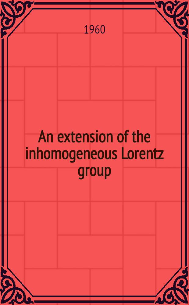 An extension of the inhomogeneous Lorentz group