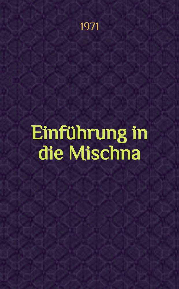 Einführung in die Mischna