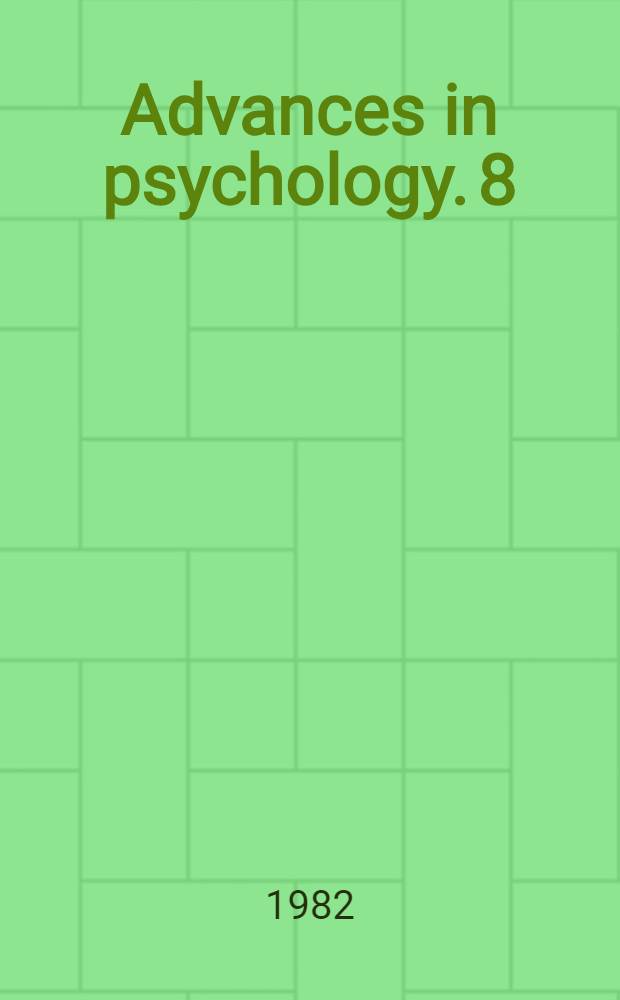 Advances in psychology. 8 : Discourse proceeding