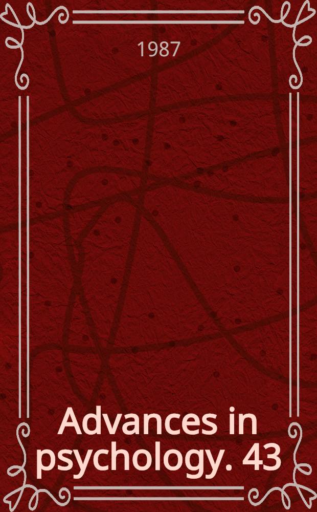 Advances in psychology. 43 : The adaptive brain