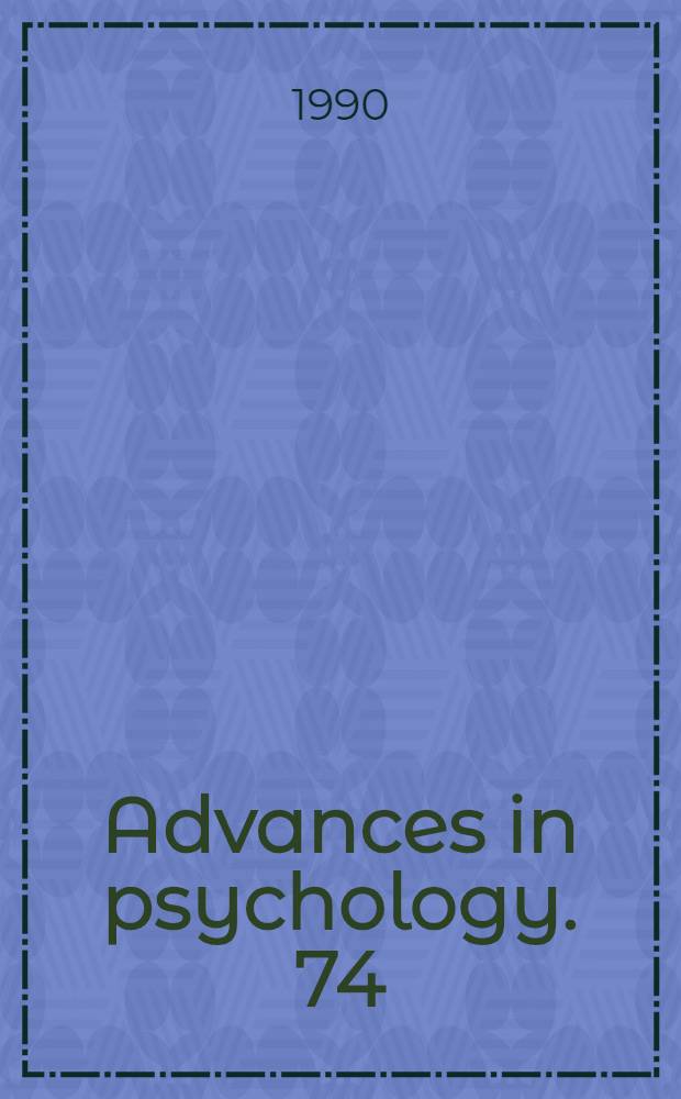 Advances in psychology. 74 : Problems in movement control