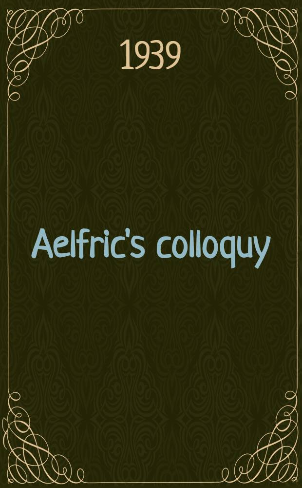 Aelfric's colloquy
