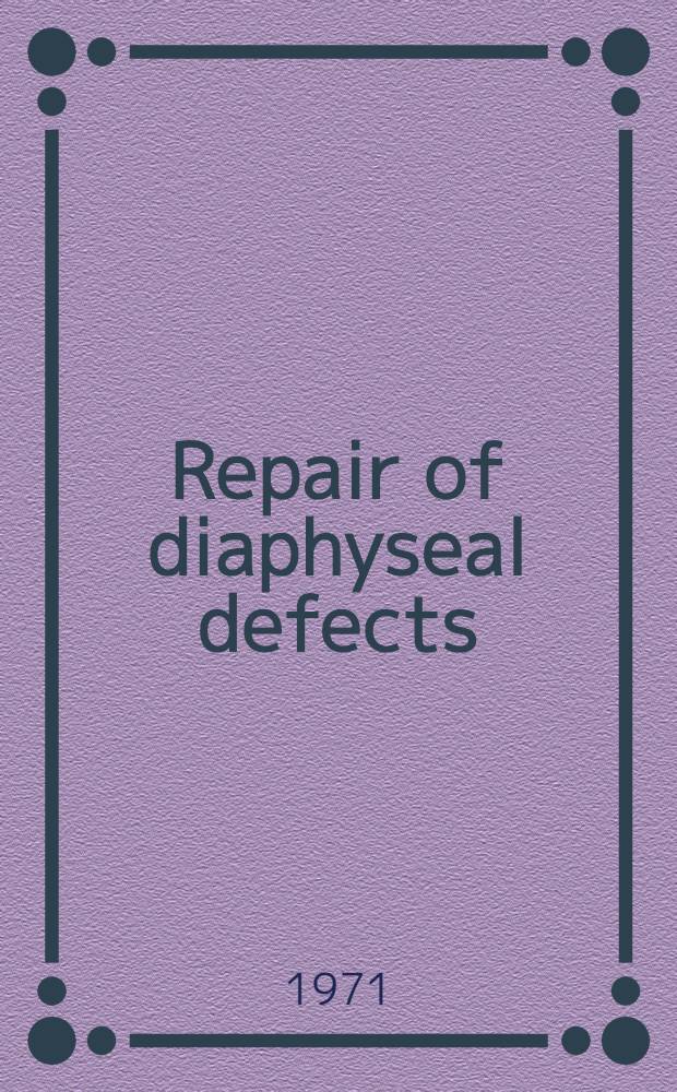 Repair of diaphyseal defects : experimental studies on the role of bone grafts in reconstruction of circumferential defects in long bones : Akad. avh. med. till stand av Med. fak. vid Univ. i Göteborg