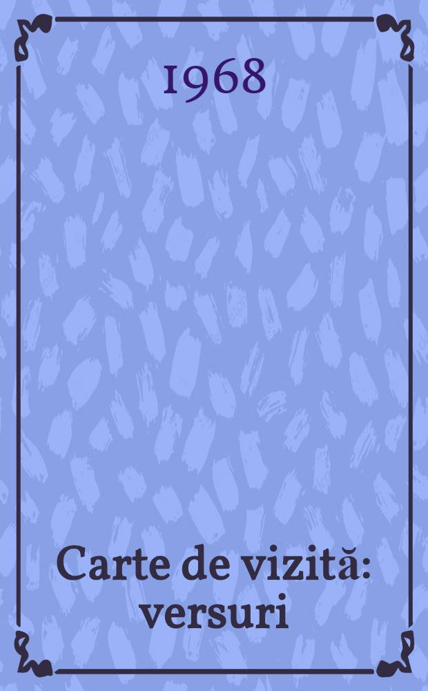 Carte de vizită : versuri