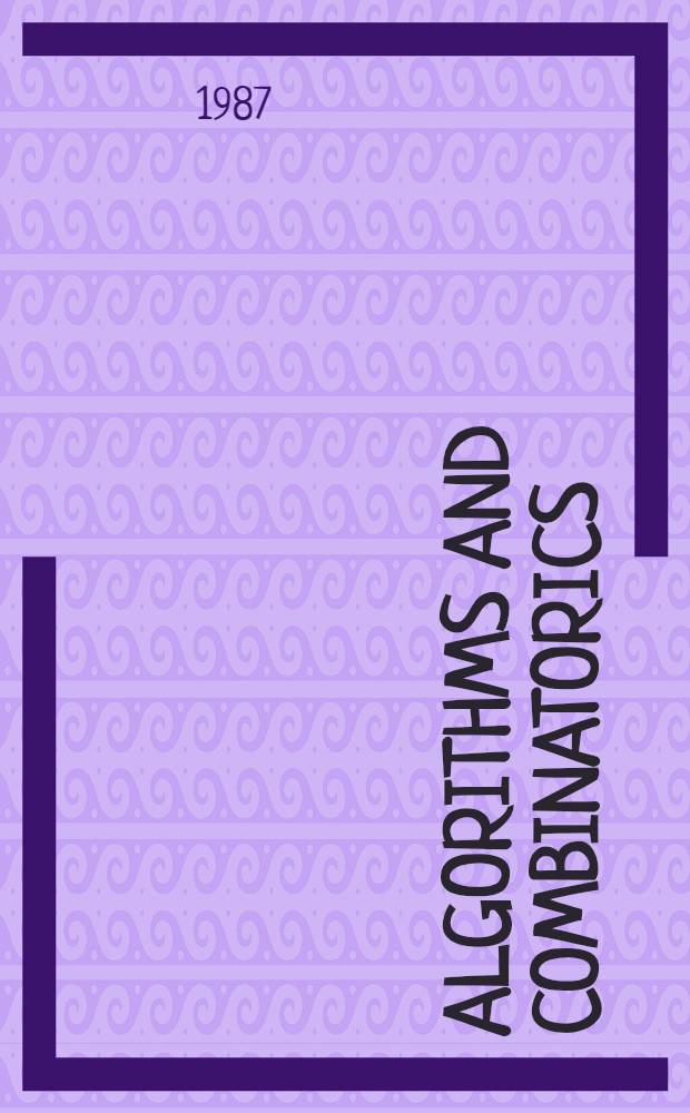 Algorithms and combinatorics : study and research texts