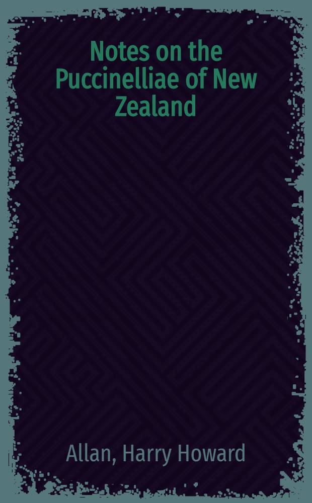 Notes on the Puccinelliae of New Zealand