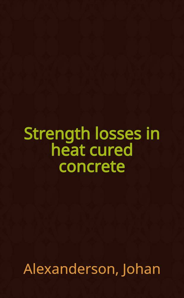 Strength losses in heat cured concrete