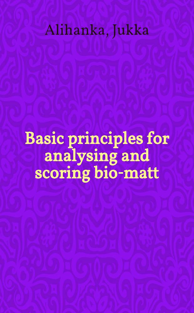 Basic principles for analysing and scoring bio-matt (SCSB) recording
