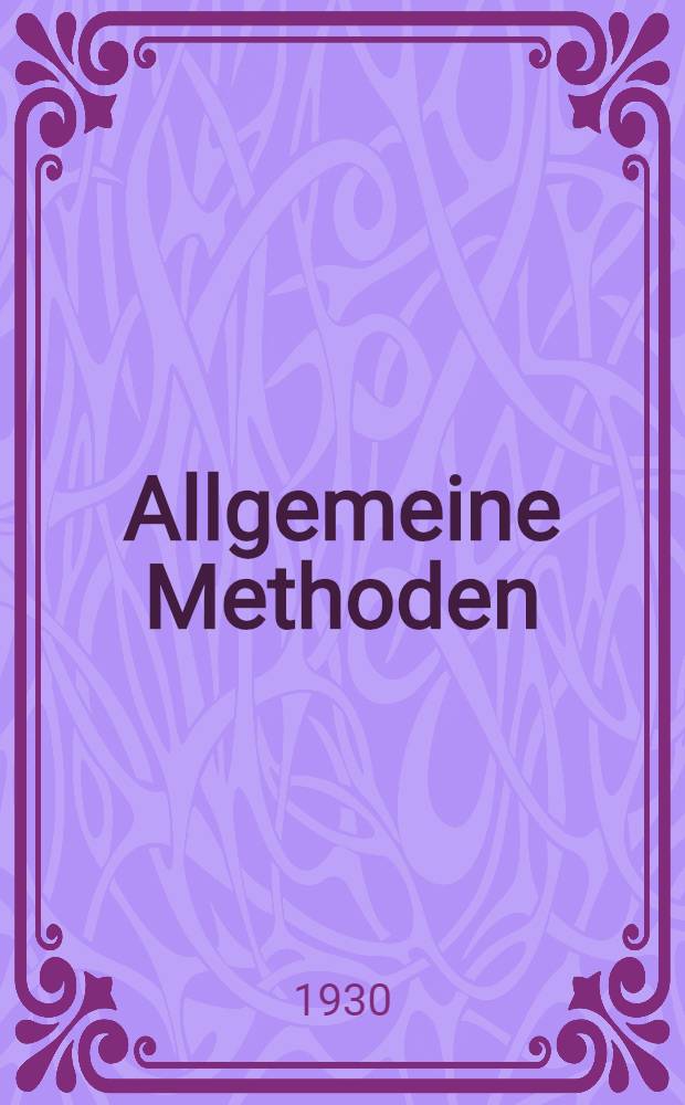 Allgemeine Methoden