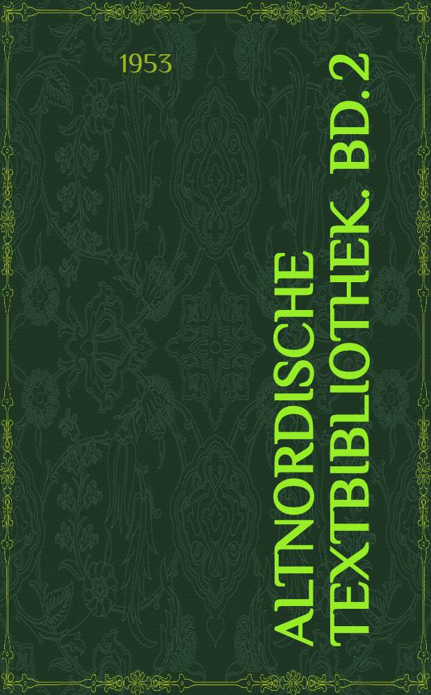 Altnordische Textbibliothek. Bd. 2 : Hoensa-Þóris saga