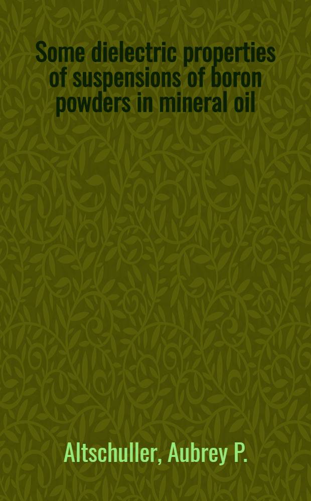 Some dielectric properties of suspensions of boron powders in mineral oil