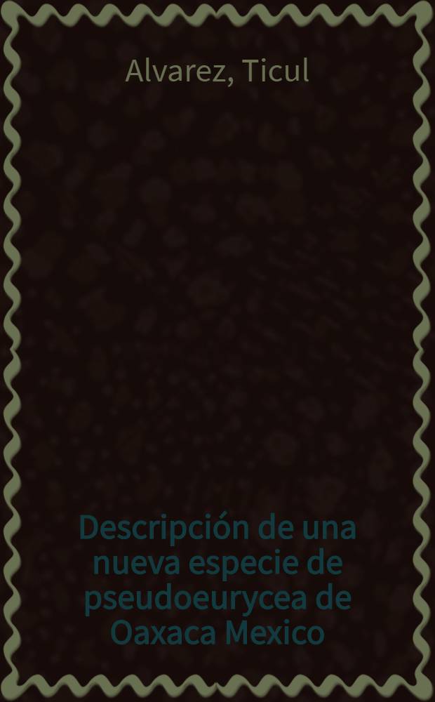 Descripción de una nueva especie de pseudoeurycea de Oaxaca Mexico = Zitadcuaro, Michoacan, und Localidad mas Norteña para Dermophis multiplicatus oaxacae : (Amphibia: Caudata) : (Amphibia: Caeciliidae)