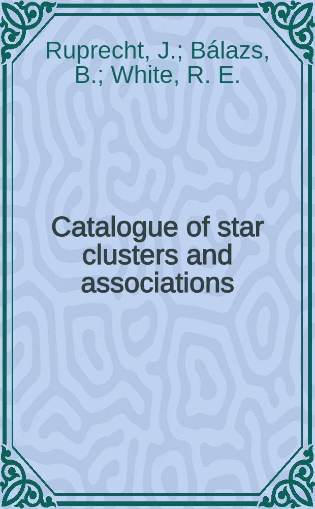 Catalogue of star clusters and associations : [Transl. from the Czech]. Supplement 1