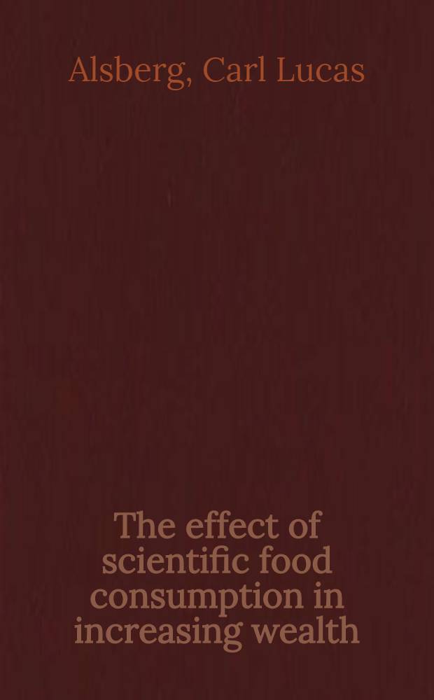 The effect of scientific food consumption in increasing wealth