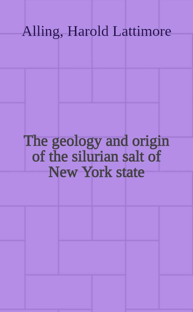 The geology and origin of the silurian salt of New York state