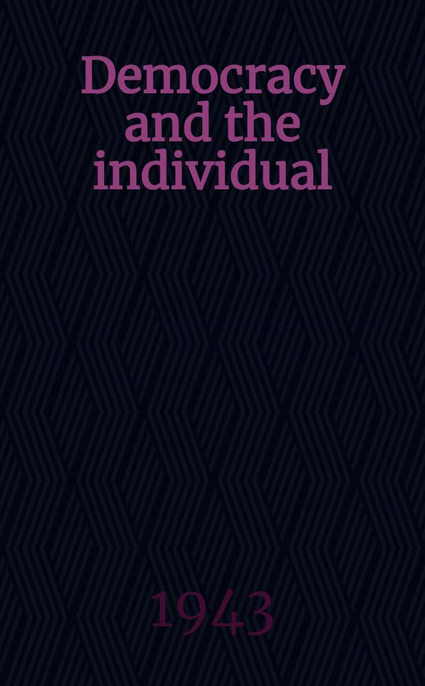 Democracy and the individual