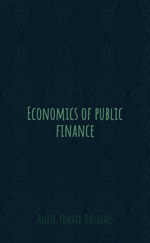 Economics of public finance