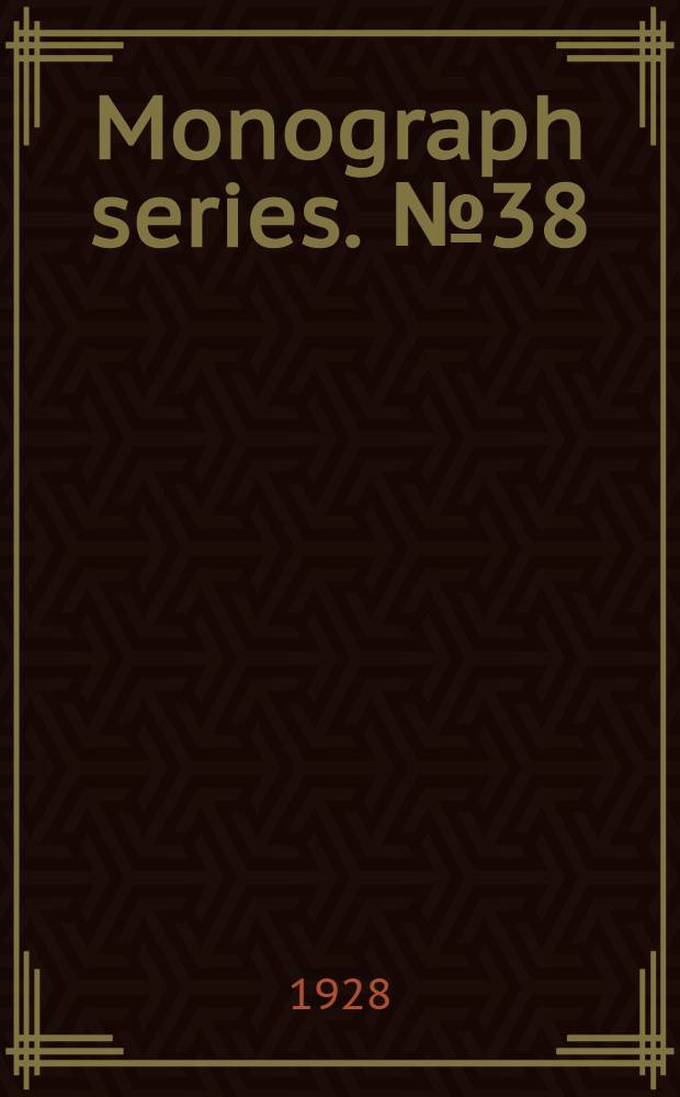 Monograph series. № 38 : The chemistry of water and sewage treatment