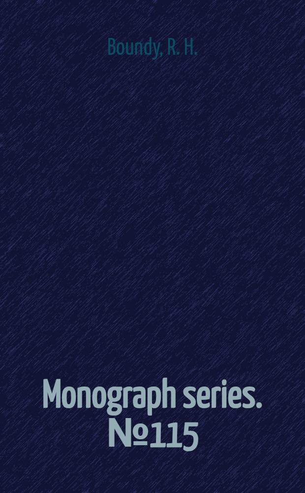 Monograph series. № 115 : Its polymers, copolymers and derivatives