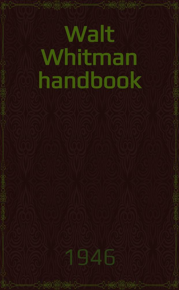 Walt Whitman handbook