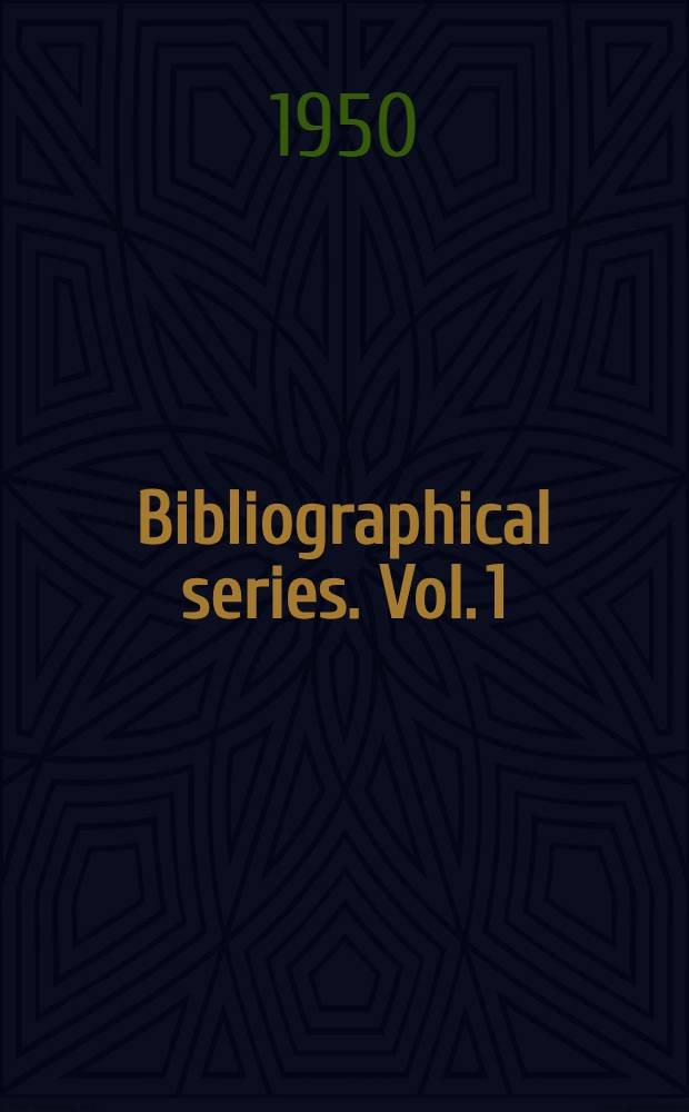 Bibliographical series. Vol. 1 : Native American balladry