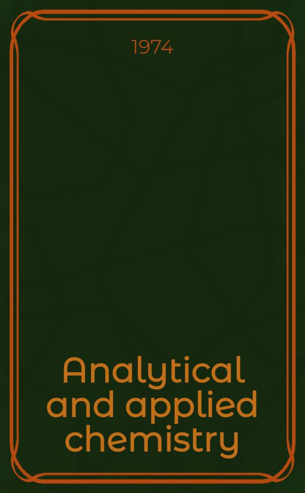 Analytical and applied chemistry : A complication