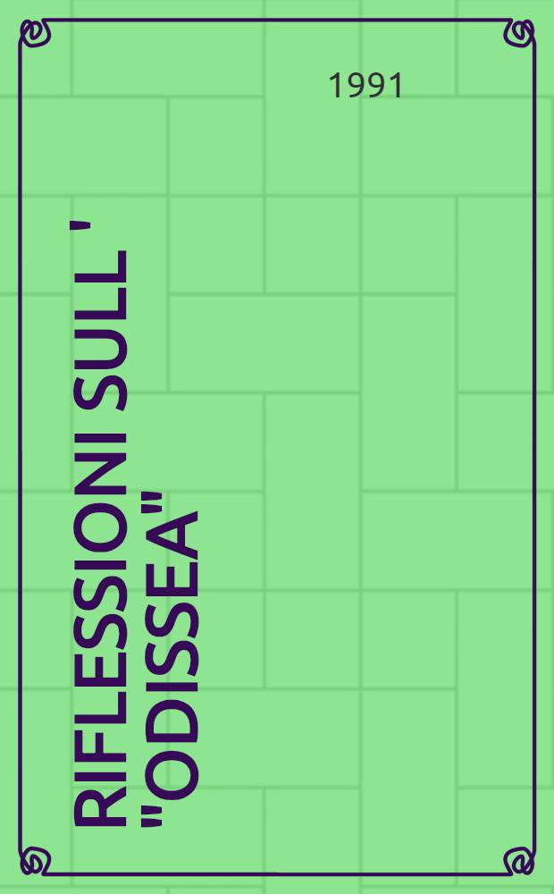 Riflessioni sull ' "Odissea" : Proposte interpretative del senso di dati ling