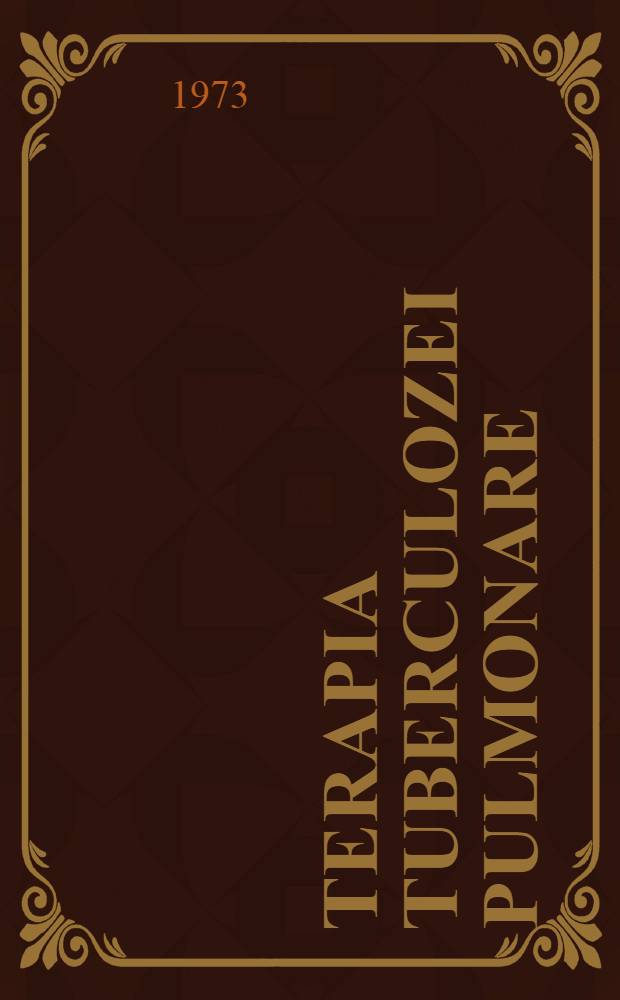 Terapia tuberculozei pulmonare