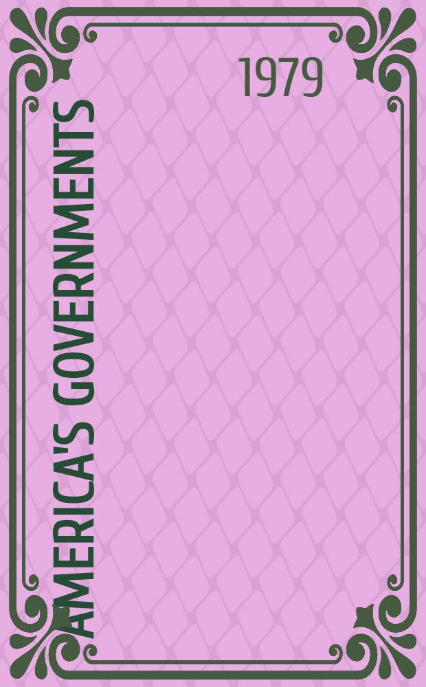 America's governments : A fact book of census data on the organization, finances a. employment of federal, state a. local gov