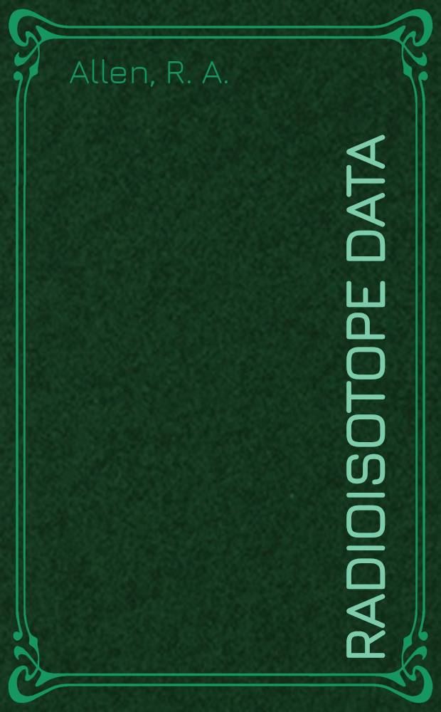 Radioisotope data