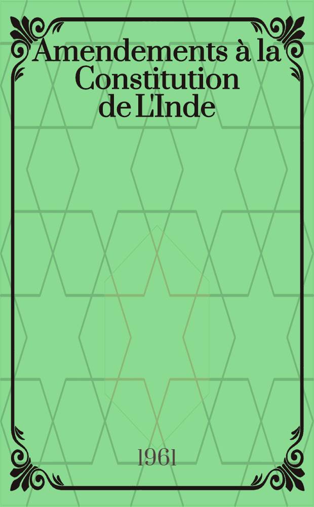 Amendements à la Constitution de L'Inde
