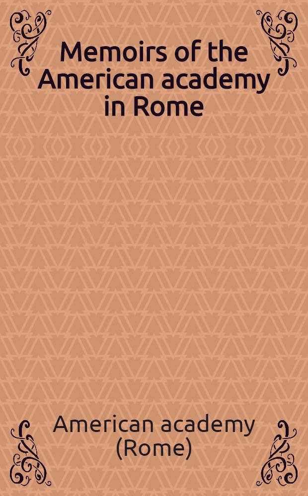 Memoirs of the American academy in Rome