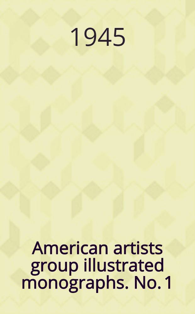 American artists group illustrated monographs. No. 1 : John Sloan