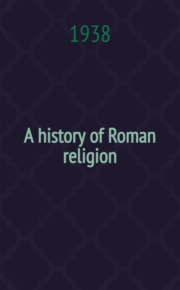 A history of Roman religion