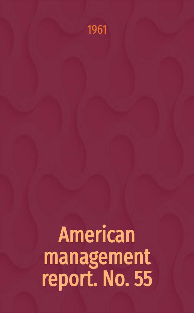 American management report. No. 55 : Simulation and gaming