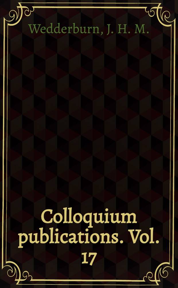 Colloquium publications. Vol. 17 : Lectures on matrices