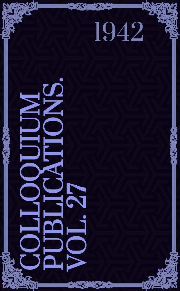 Colloquium publications. Vol. 27 : Algebraic topology