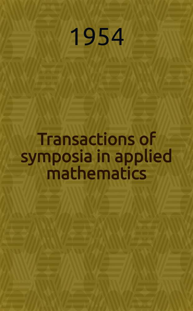 Transactions of symposia in applied mathematics