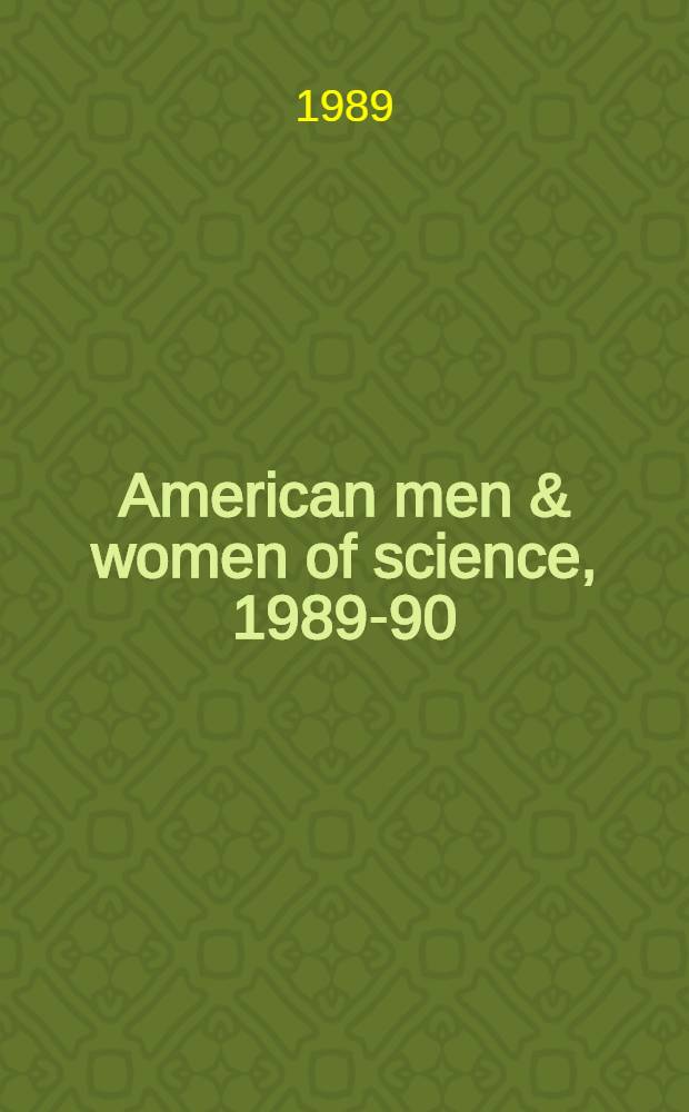 American men & women of science, 1989-90 : A biogr. dir. of today's leaders in phys., biol. a. related sciences. Vol. 6 : Q - S