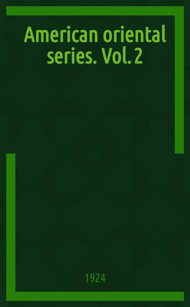 American oriental series. Vol. 2 : The Panchatantra reconstructed