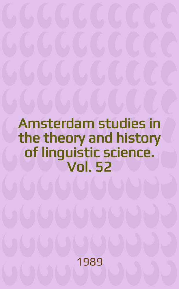 Amsterdam studies in the theory and history of linguistic science. Vol. 52 : Otto Jespersen