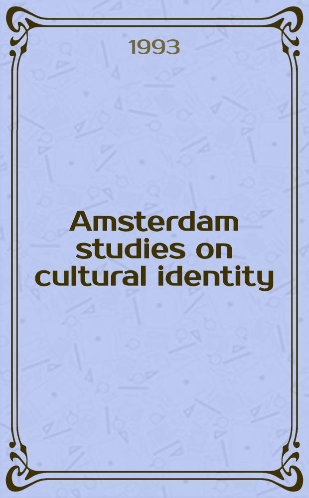 Amsterdam studies on cultural identity