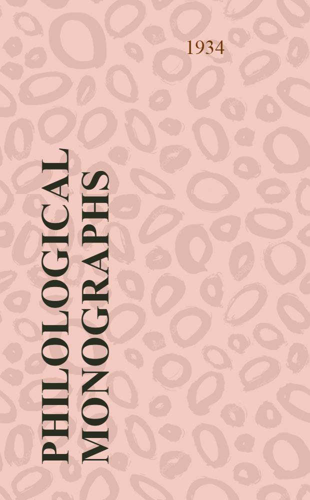 Philological monographs