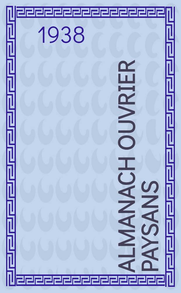 Almanach ouvrier paysans