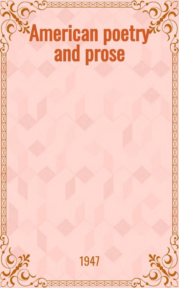 American poetry and prose