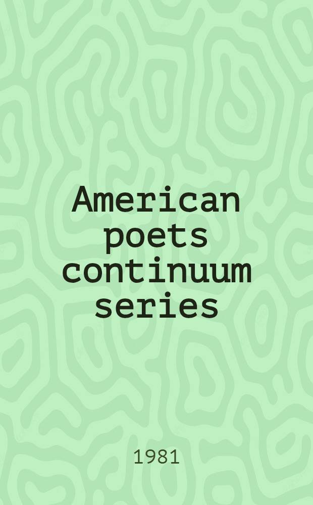 American poets continuum series